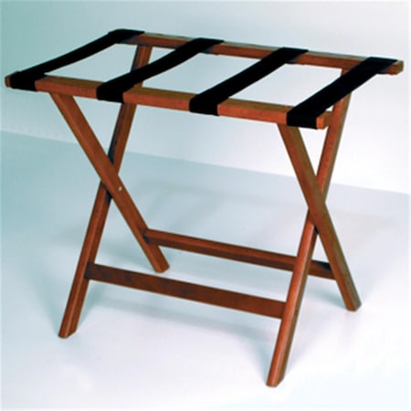 Wooden Mallet Deluxe Straight Leg Luggage Rack in Mahogany with Black LR-MHBLK